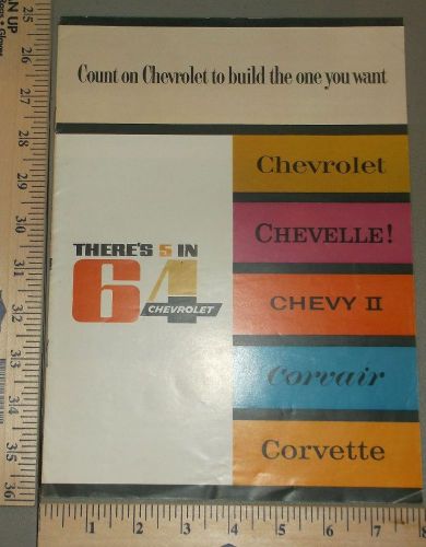 1964 chevrolet brochure sales catalog chevy ii corvair corvette chevelle impala