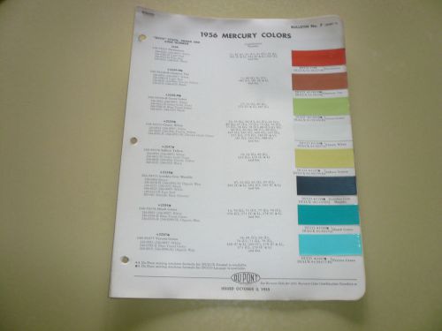 1956 mercury dupont duco delux color chip paint sample - vintage