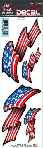 Lethal threat 3x10 decal sticker usa flag set