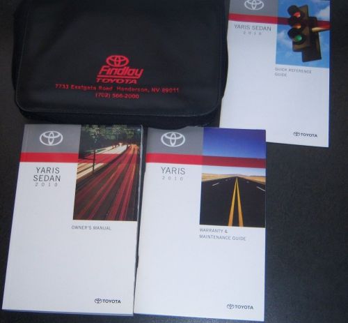 2010 toyota yaris sedan owners manual 3 piece set w/ case oem