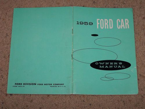 1959 ford car owners manual