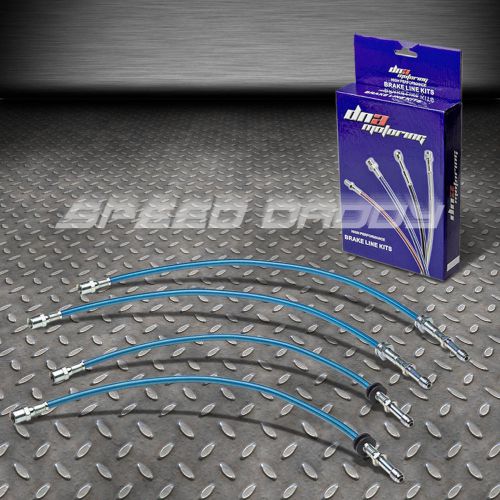 Front+rear stainless steel hose brake line/cable for e46 3-series 318/325 blue