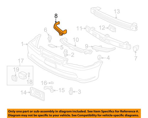 Honda oem 98-02 accord front bumper-upper beam right 71143s84a00