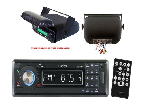 Aqcd60btb lanzar indash marine boat aux cd radio, black universal stereo housing