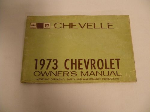 1973  chevrolet chevelle owners manual