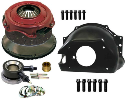 Sbc deluxe clutch kit,bellhousing,ram flywheel,pressure plate,organic disc,1 1/8