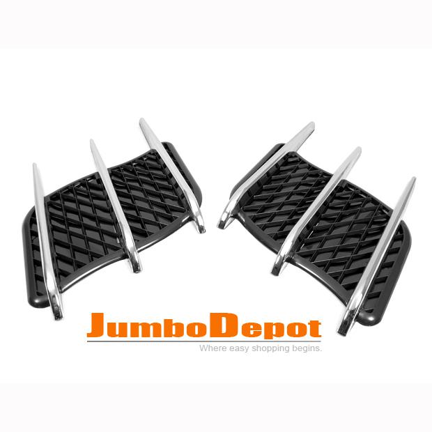 Pair for car suv truck chrome black air intake fender side vent grille stick-on