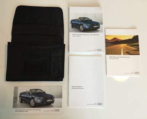 2013 audi a5 s5 cabriolet complete owners manual set w/ case, excellent!