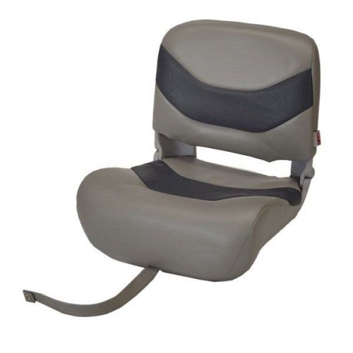 Tempress deluxe low gray / navy vinyl marine boat folding fishing seat (single)