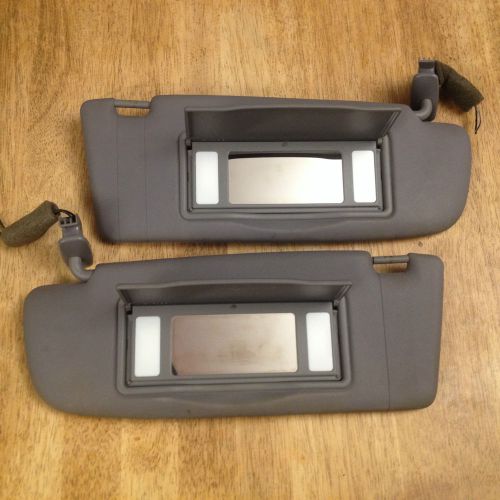 1998-2001 audi a4 oem lighted mirror sun visor set (grey gray) clean &amp; tested!