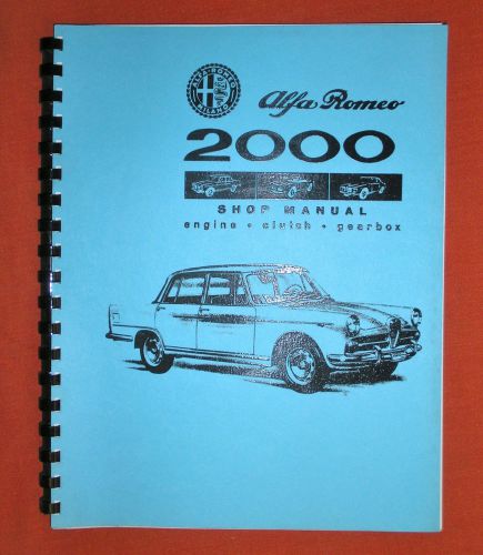 Alfa romeo 1958-1962, 102 series shop manual, 1985 reprint