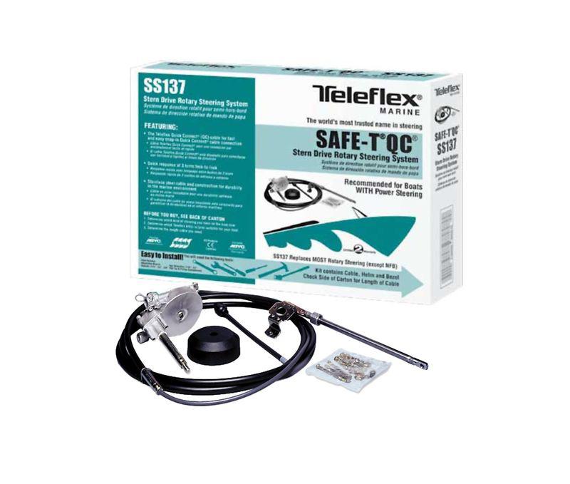 15' teleflex safe-t qc quick connect rotary boat steering system ss13715