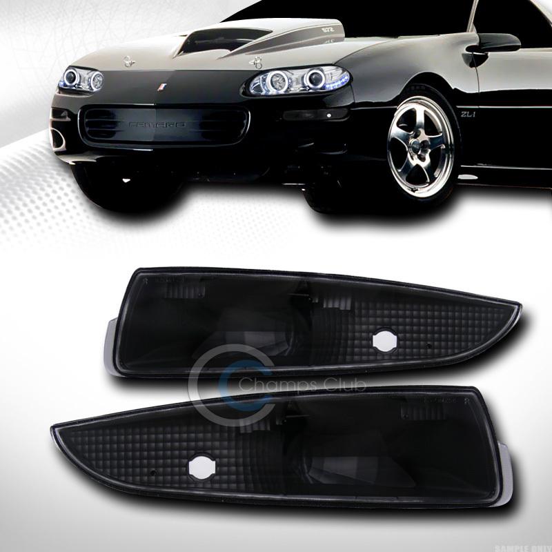 Black clear lens front signal parking bumper lights lamps k2 93-02 chevy camaro