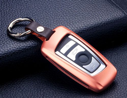 Aluminium metal rose gold car smart remote key cover case fob shell holder bmw