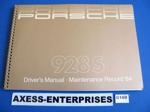 84 1984 porsche 928 s 928s owners drivers manual maintenance records book # g169