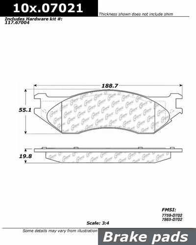 Centric 106.07021 brake pad or shoe, rear