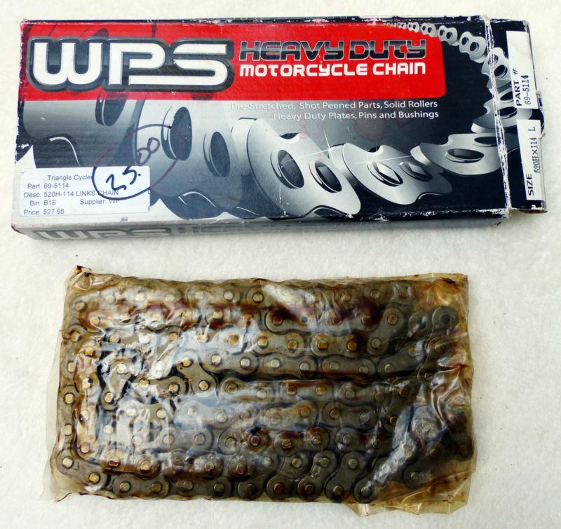 Wps 69-5114 hd 520h x 114l chain for atv/motorcycle non o-ring -- new in box