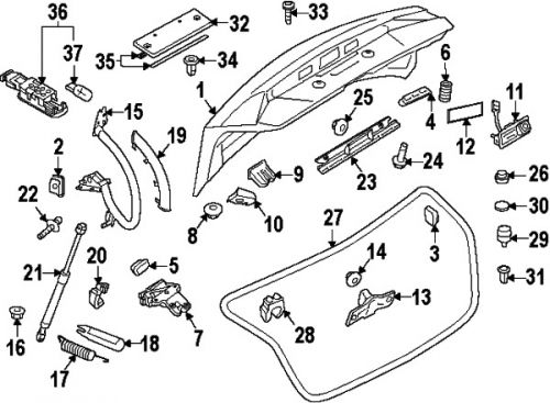 Audi 8t0827373a genuine oem trunk lid stop