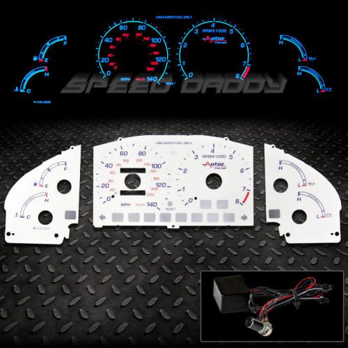 Auto concept reverse white face indiglo glow gauge 93-97 ford probe gt 2.5l v6