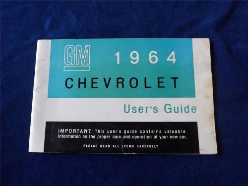 1964 chevrolet users guide owners manual general motors canada auto cars vintage