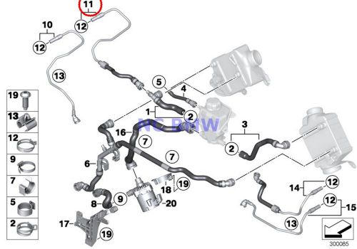 Bmw genuine boost air cooling system coolant hose f01n f02n f06 f07 f07n 698