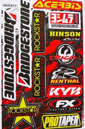 New racing decal sticker 1 sheets multi logo motocross motorcycle bike atv b11