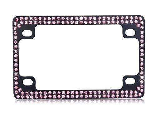 Valor pink crystal motorcycle license plate frame