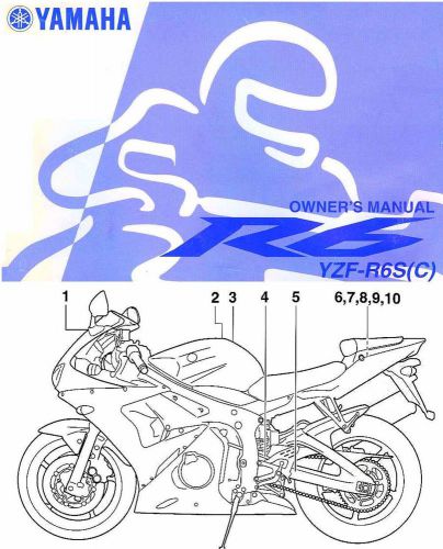 2004 yamaha yzf-r6 motorcycle owners manual -yzfr6s(c)-yamaha-yzfr6sc-yzf r6