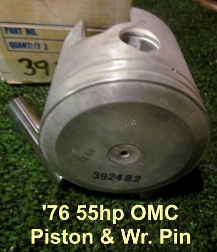 Piston &amp; wrist pin kit omc #392486 - 2 cyl standard &#039;76 55 hp oem new