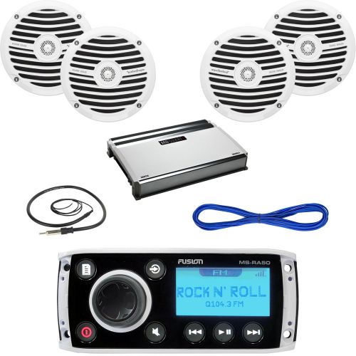 Ms-ra50 boat aux am fm radio, 6.5&#034;marine speakers/wires, 360w amplifier, antenna