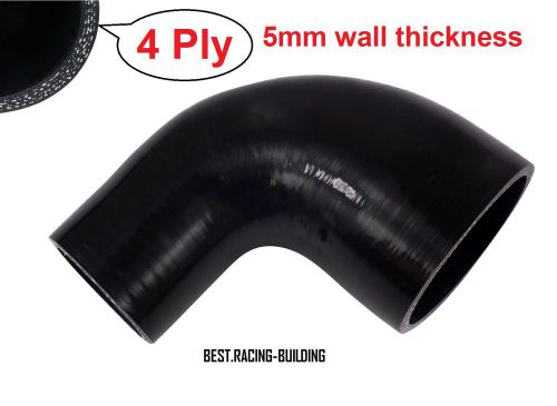 Black 2&#034; to 3&#034; 90 degree reducer silicone hose 51mm - 76mm turbo pipe coupler