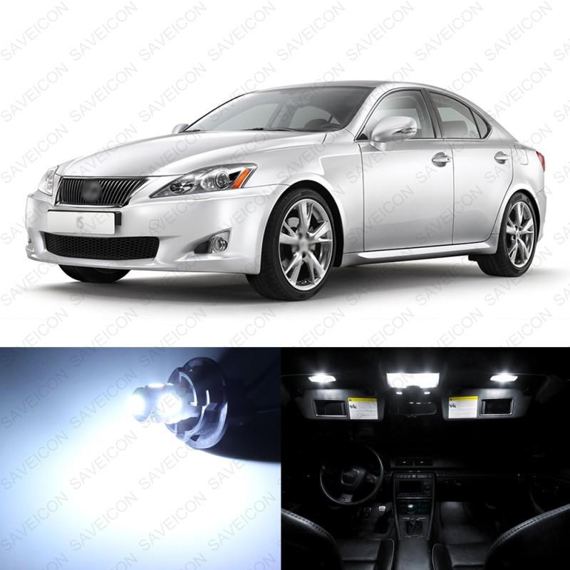 12 x white led interior lights package for 2006 - 2012 lexus is250 is350 isf