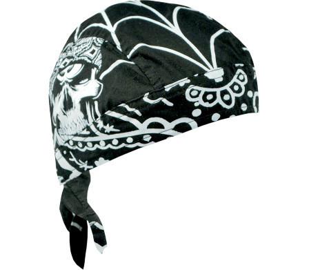 Zan headgear road hog gangster skull flydanna doo rag biker riding headgear 