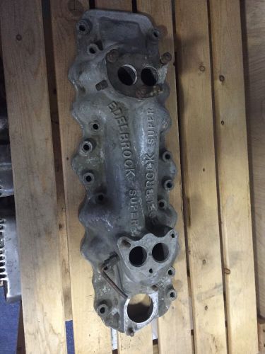 Vintage hot rod flathead ford edelbrock super intake manifold block letter style