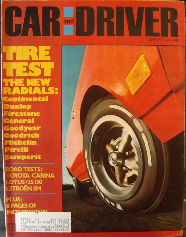 Car & driver june 1972 citroen sm lotus elan +2s 130 toyota carina