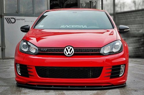 Md - vw golf mk6 gti 35th v2 08-12 abs glossy front bumper lip splitter