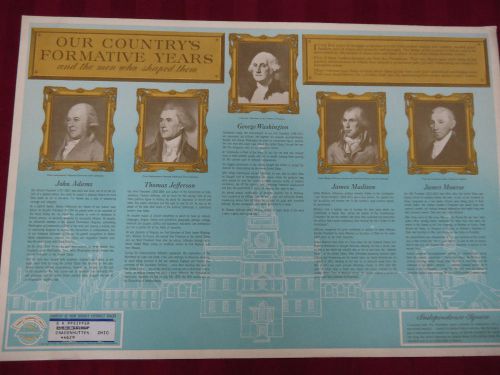1966 11&#034; x 16 1/4&#034; poster of 5 presidents