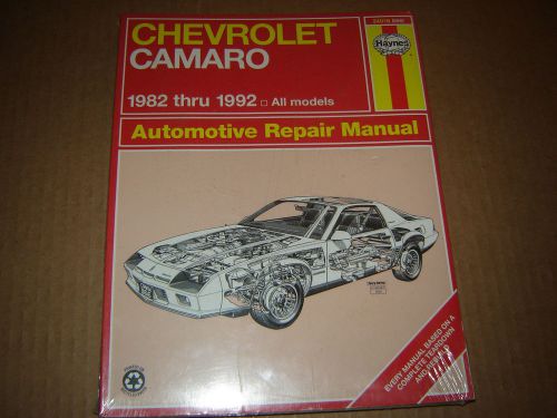 1982-92 chevrolet camaro shop service repair manual (new) l4 v6 v8 carb &amp; fuel