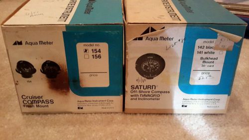 Lot of 2 aqua meter w/ original box model# 154 &amp; 142 compass