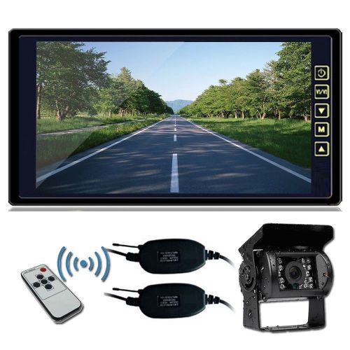 9&#034; lcd rear view mirror monitor+wireless rearview ir backup camera for truck bus