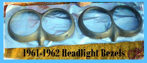 Corvette 1961 1962 nos headlight bezels gm part numbers inside  add chrome tips
