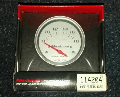 Stewart warner voltmeter 2 5/8" gauge 8-18 part# 114204