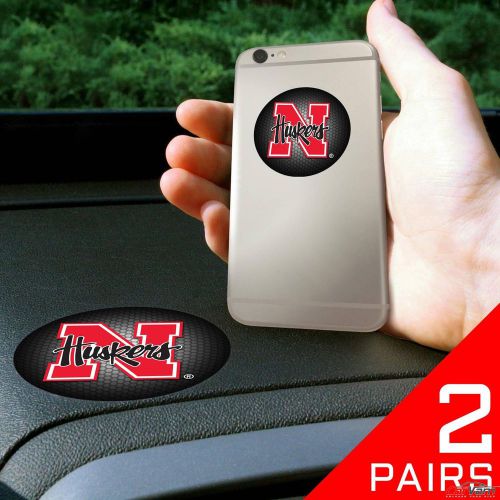 Fanmats - 2 pairs of university of nebraska dashboard phone grips 13056