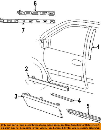 Chrysler oem wv96tzzaa front door-upper molding