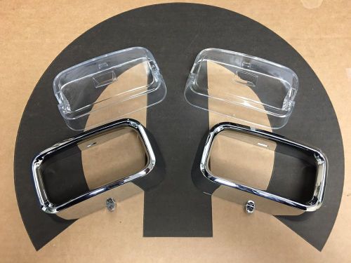 72 73 74 barracuda cuda front park lamp bezel and lens set - new