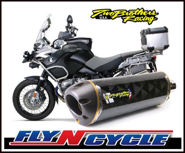 Two brothers m-2 carbon fiber slip-on exhaust 2008 2009 bmw r1200gs gsa