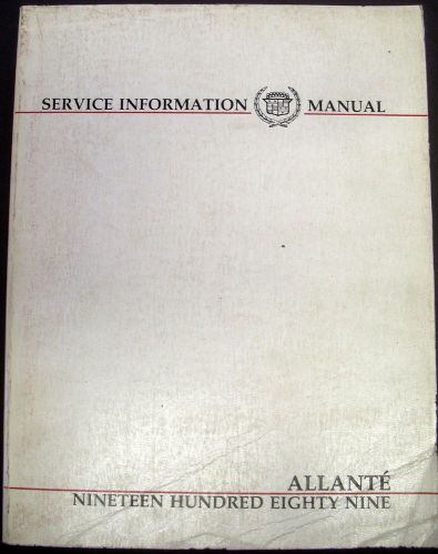 1989 cadillac allante dealer shop service repair maintenance manual original 89