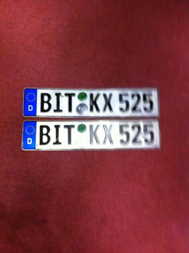 Rear german license plates bmw 525 car show plates.
