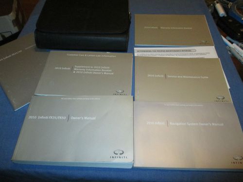 2010 infiniti fx35 fx50 fx 35 50  owners manual set w/ case &amp; navigation