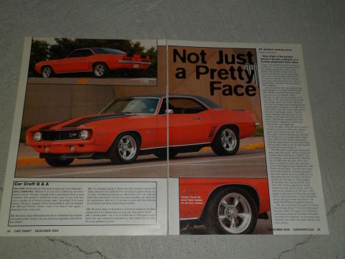 1969 chevrolet camaro article / ad